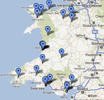map of wales with archives