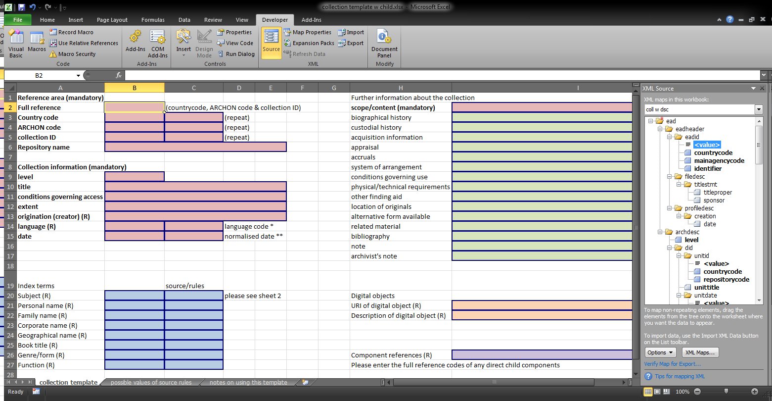 Screenshot of collection-level template