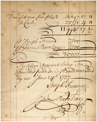 Partners’ signatures to the annual balance, 1737
