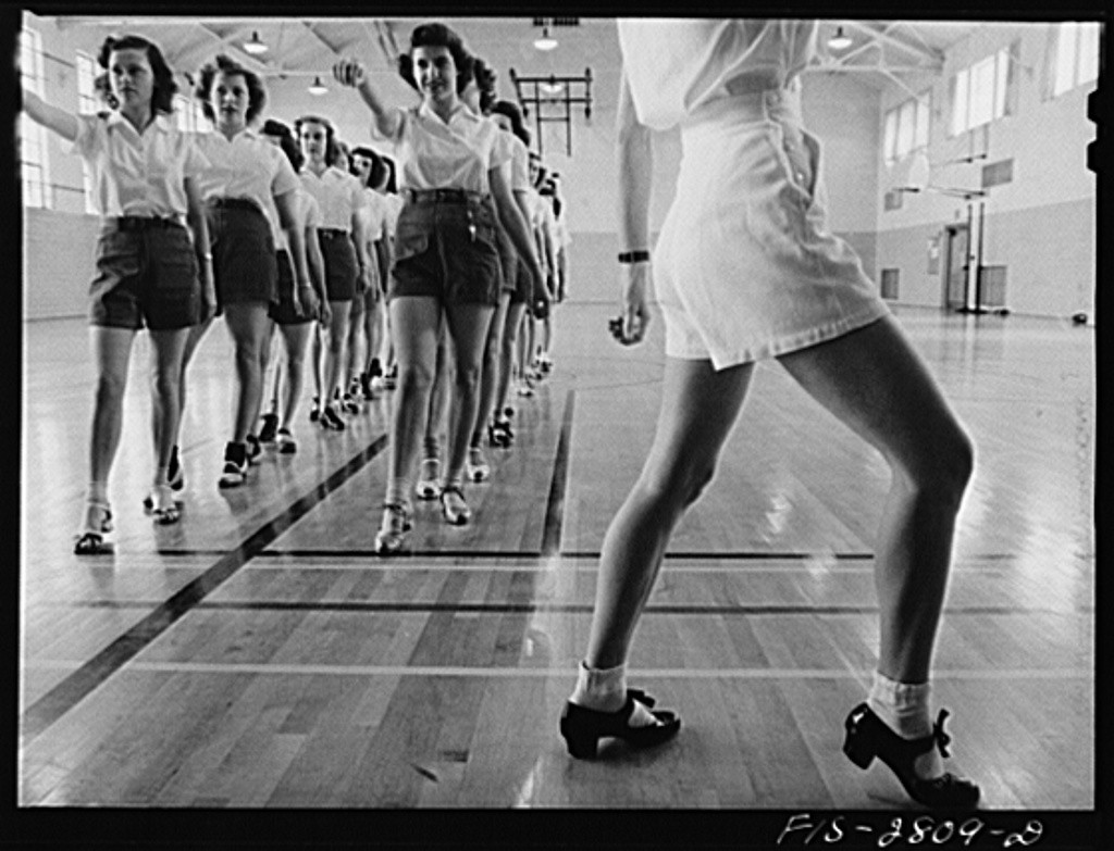Photograph of tap dancing class 1942