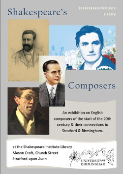 Image of poster for 2014 exhibition: Shakespeare's Composers