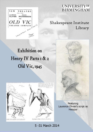 Image of poster for 2014 exhibition: Henry IV, Parts 1 & 2 (Old Vic, 1945)