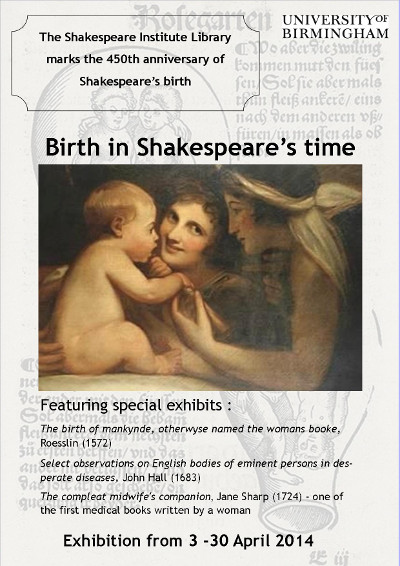 Image of poster for 2014 exhibition: Birth in Shakespeare's time