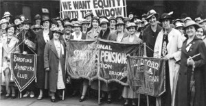 Image of National Association for spinsters' pensions London rally from the papers of Florence White, part of History to Herstory. Image ref 78D86/4/3, courtesy of WYAS Bradford