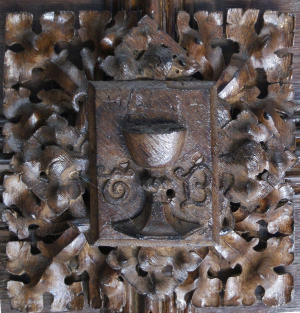 Grail roof boss, St George's Chapel Library