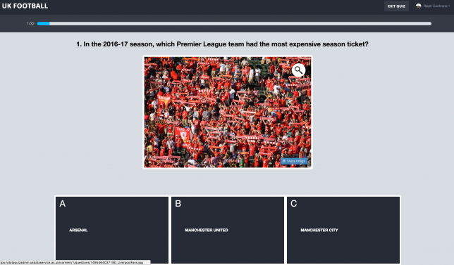 Football data quiz
