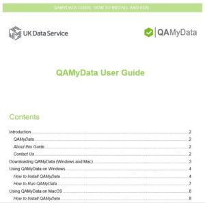 Page from QAMyData User Guide