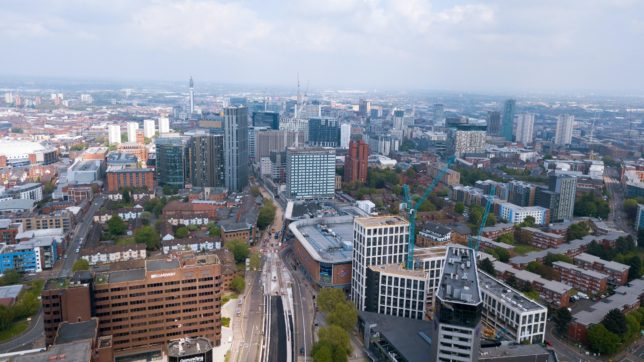 Birmingham city centre from above