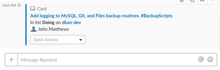 Trello in Slack Integration