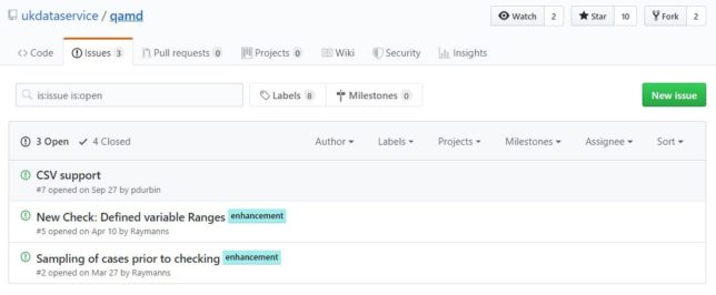 Open a new issue in our Github space